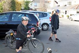 Leaving the Brookside Tearooms, Bovey Tracey